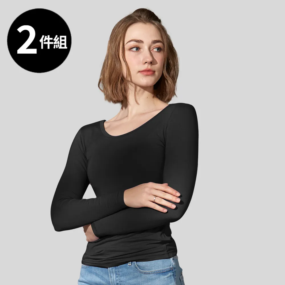 【2件組】三花蓄熱保暖機能衣-女圓領衫 617.627_美安