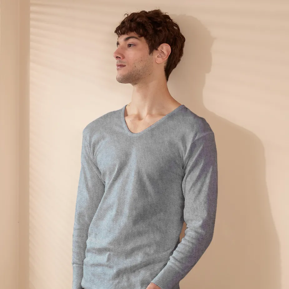 【三花】長袖厚棉Ｕ領內衣 9923