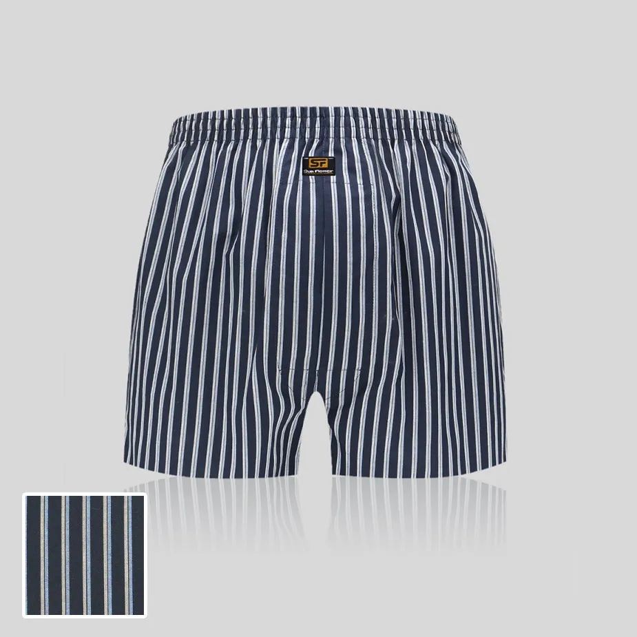 【三花】平口褲/四角褲.男內褲-藍條紋 5522