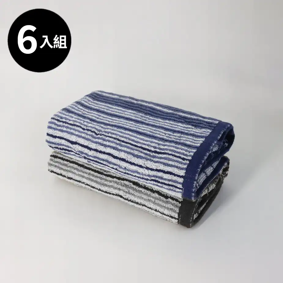 【三花】夏日藍調毛巾6條-顏色隨機 TF615
