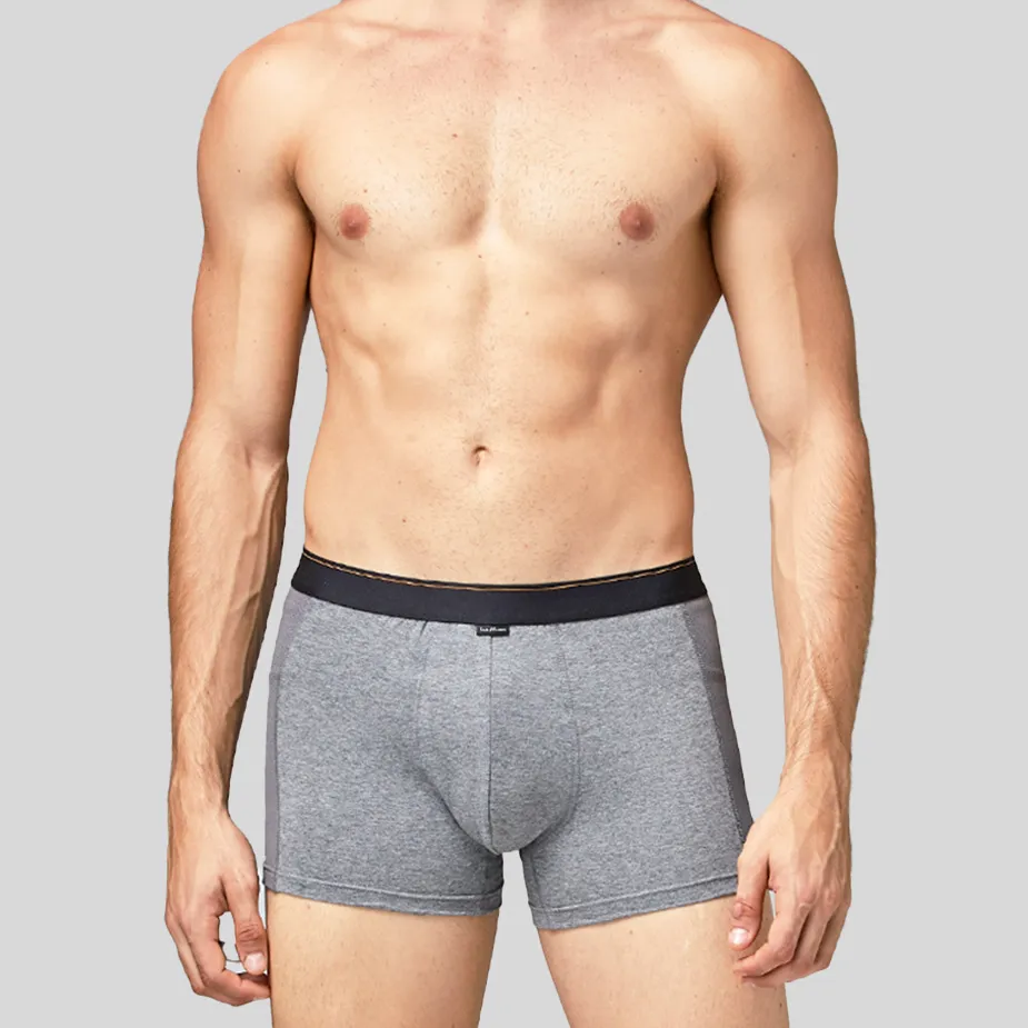 【三花】彈性貼身運動內褲.四角褲.男內褲(側邊網狀)_中灰 6666N