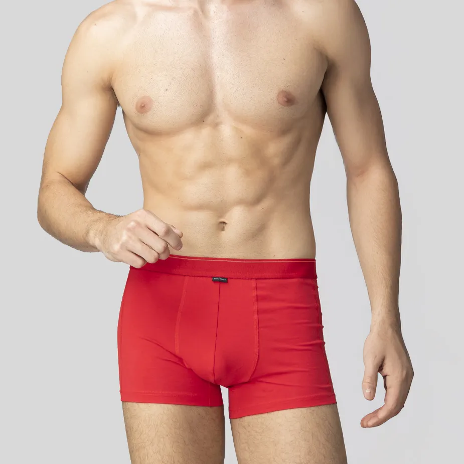 【三花】彈性貼身運動內褲.四角褲.男內褲(側邊網狀)_紅 6666N