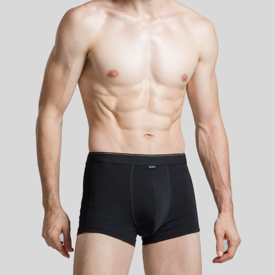 【三花】彈性貼身運動內褲.四角褲.男內褲(側邊網狀)_黑 6666N