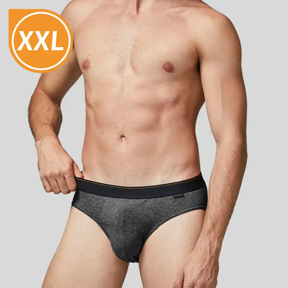【大尺碼內褲】彈性貼身三角褲.男內褲_鐵灰 3366