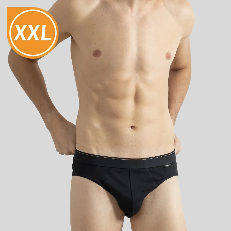 【大尺碼內褲】彈性貼身三角褲.男內褲_黑 3366