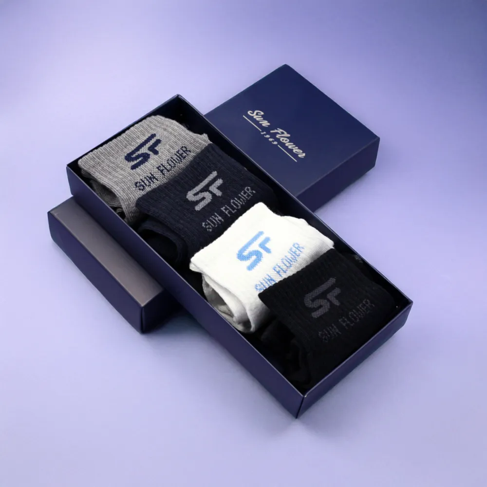 【禮盒4雙組】三花1/2男女適用休閒襪.襪子 50