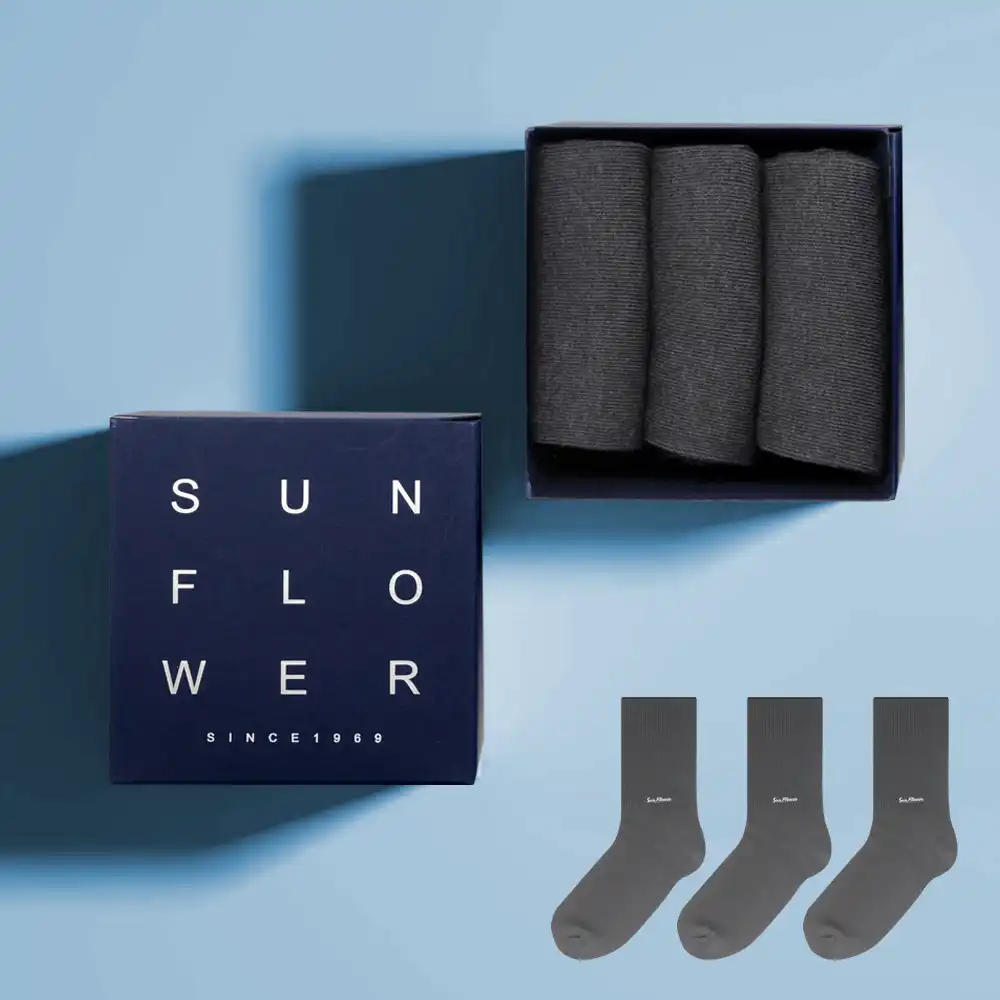 【三花紳士典藏禮盒3雙組】無痕肌休閒運動襪.襪子_型男款 S002