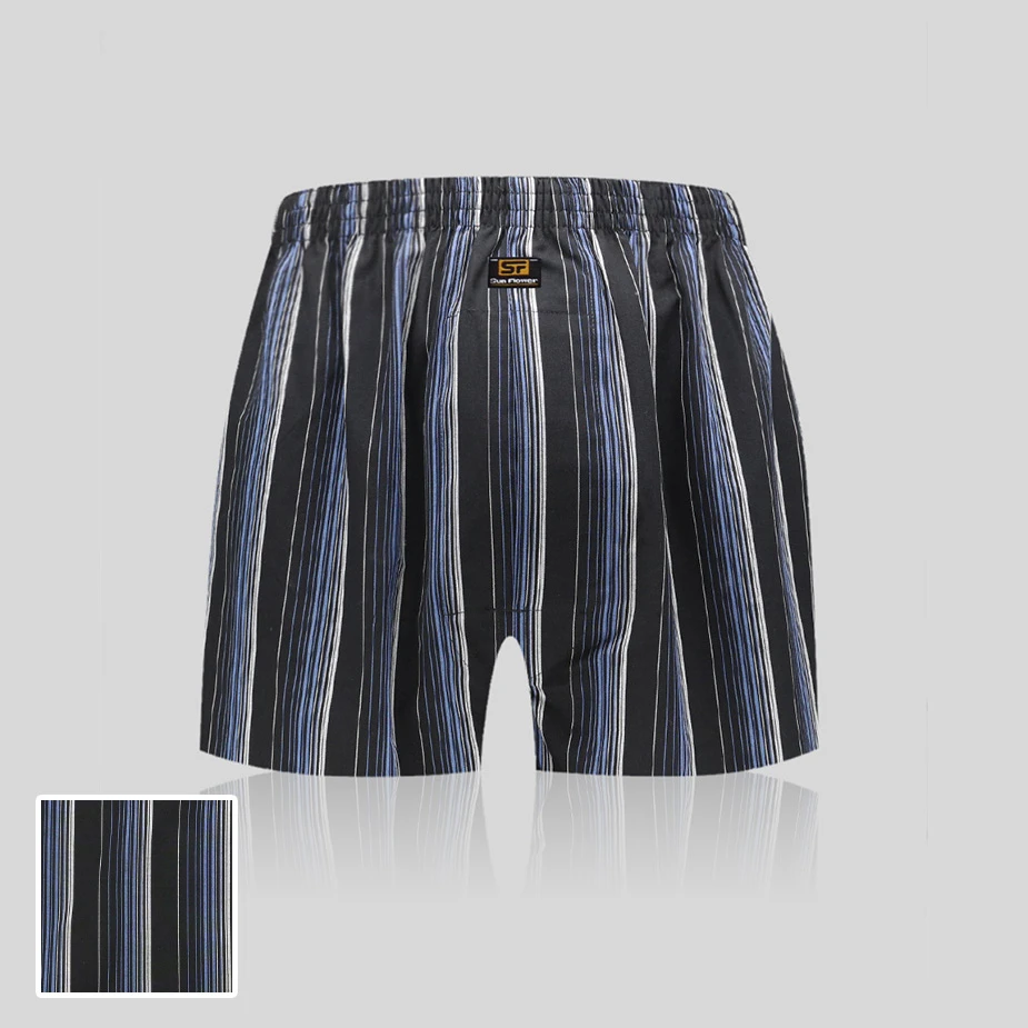 【三花】平口褲/四角褲.男內褲 藍白條紋 5522