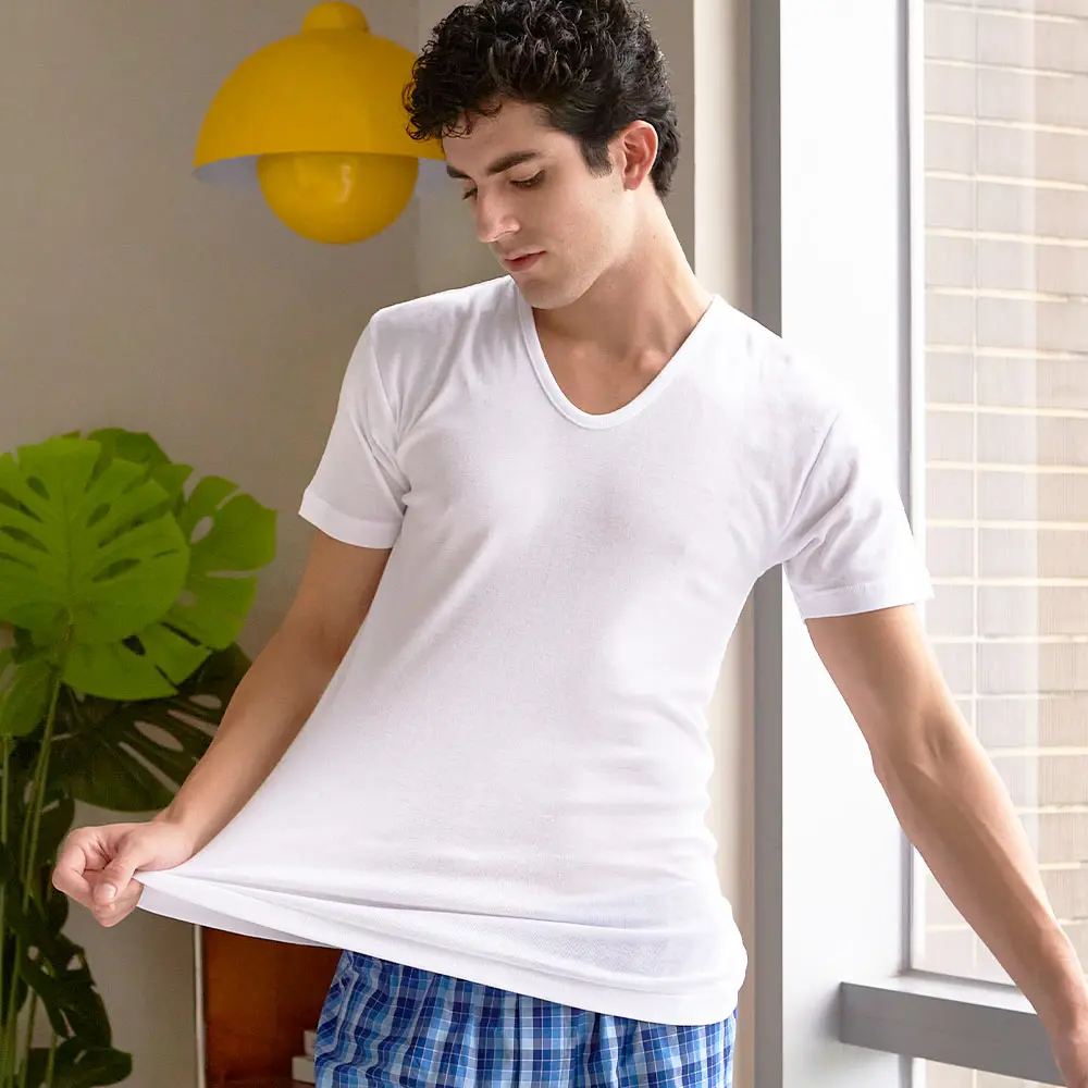 【大尺碼內衣】三花短袖U領內衣.男內衣 8823