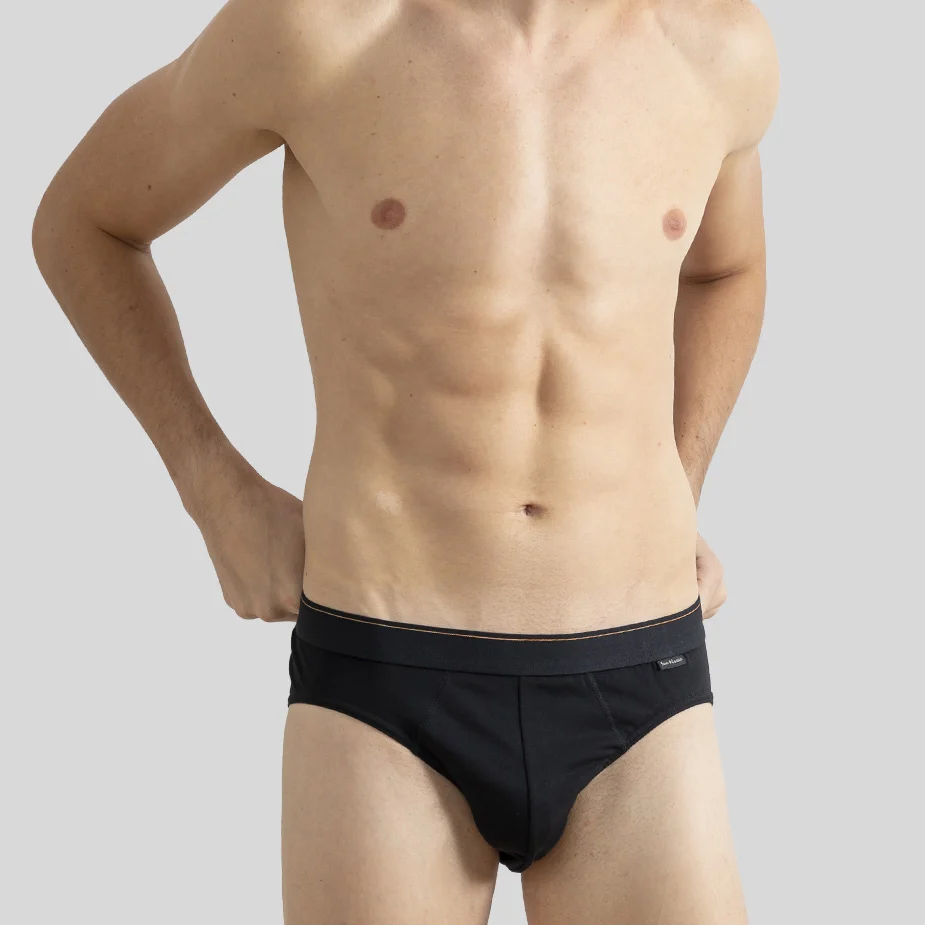 【三花】彈性貼身三角褲.男內褲_黑 3366